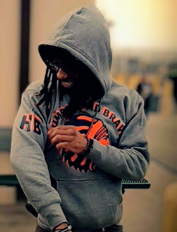 Humble and Brave classic hoodie Grey w/ (2 color) orange & blu logo